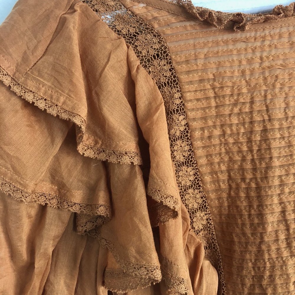 Isabel Marant Étoile Ruffled Blouse in RUST (34) - Picture 6 of 6